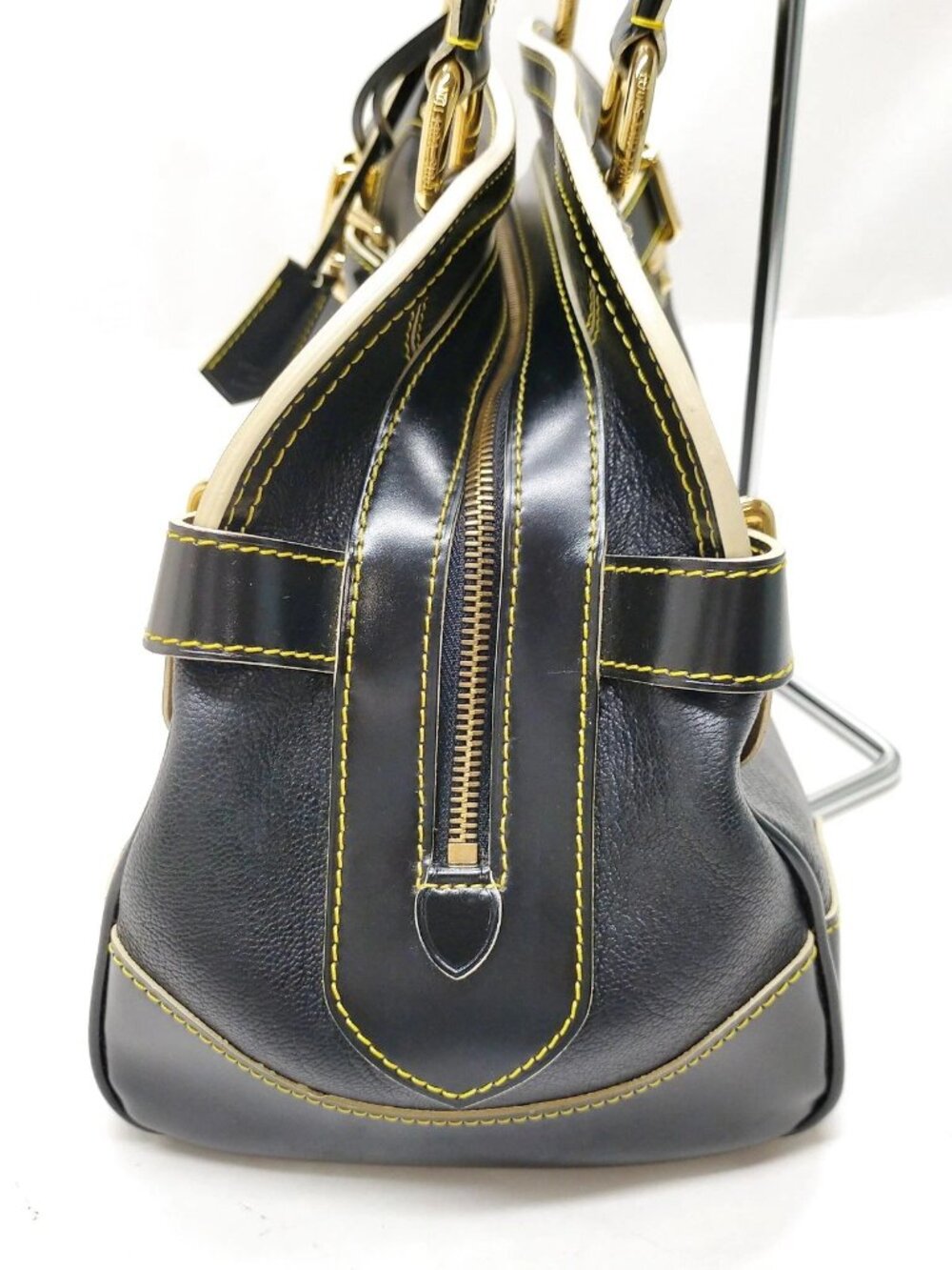 Authentic Louis Vuitton Le Radieux Suhali Black Leather Satchel Bag Luxury Bag - Picture 5 of 16